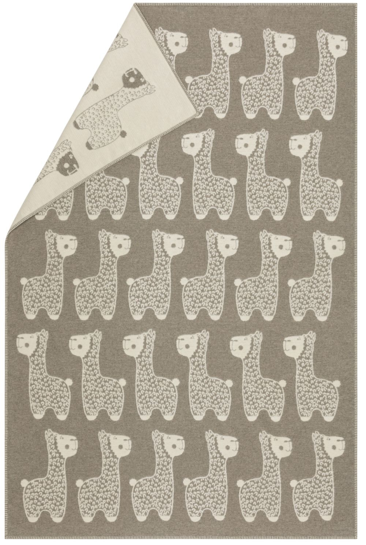 David Fussenegger Kinderdecke Plaid Carla 'Alpaka' 135 x 200 cm Rauch- Beige