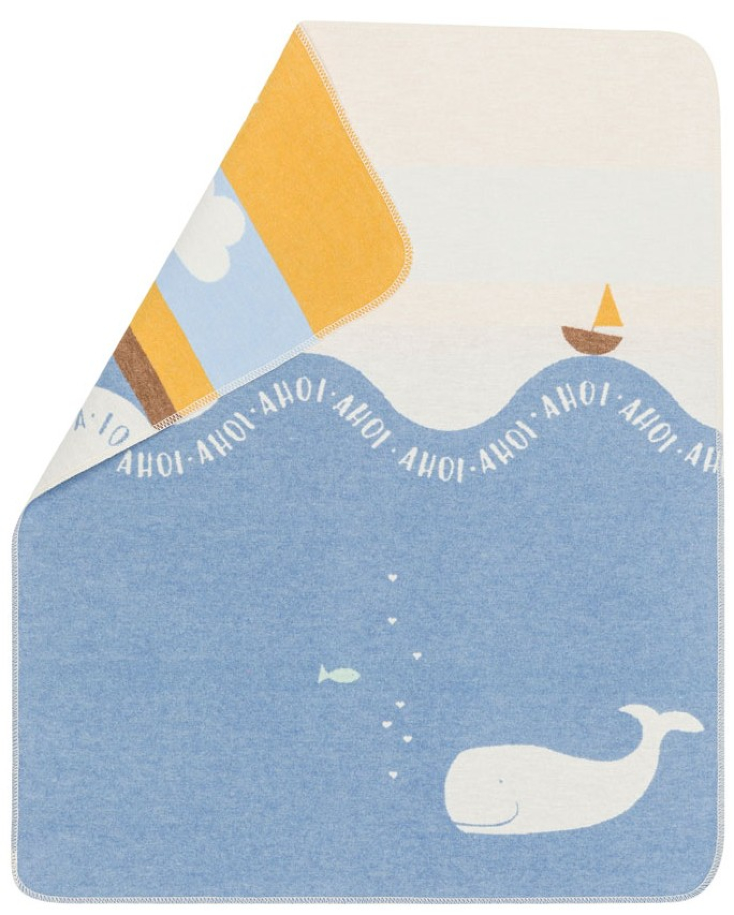 David Fussenegger Babydecke Juwel 'Wal' 70 x 90 cm Mittelblau