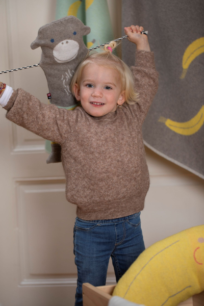 David Fussenegger Babydecke Juwel in der Puppe 'Affe' 70 x 90 cm Kiwi- Grün