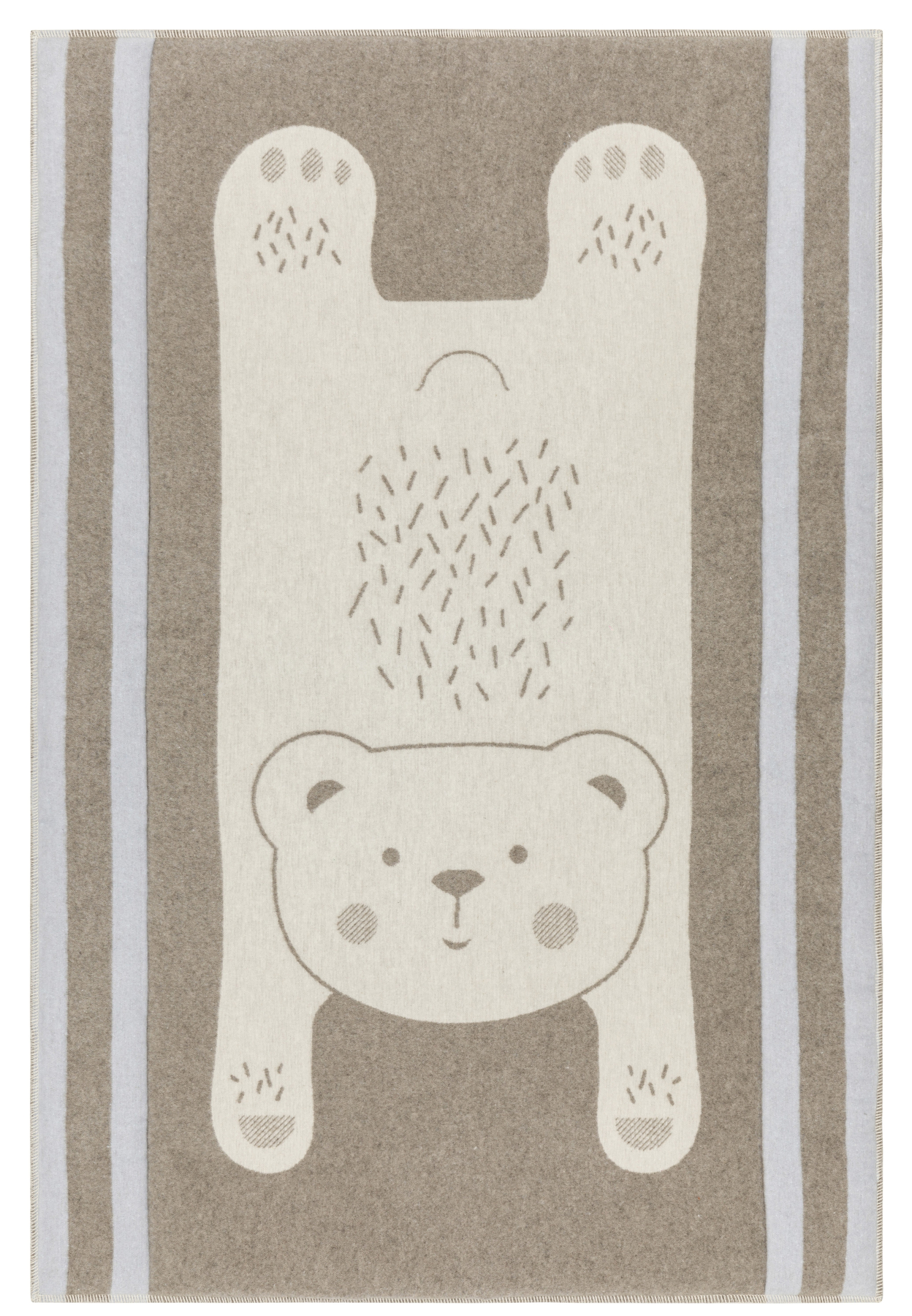 David Fussenegger Krabbeldecke gefüttert Juwel 'Bär' 120 x 120 cm Rauch- Beige