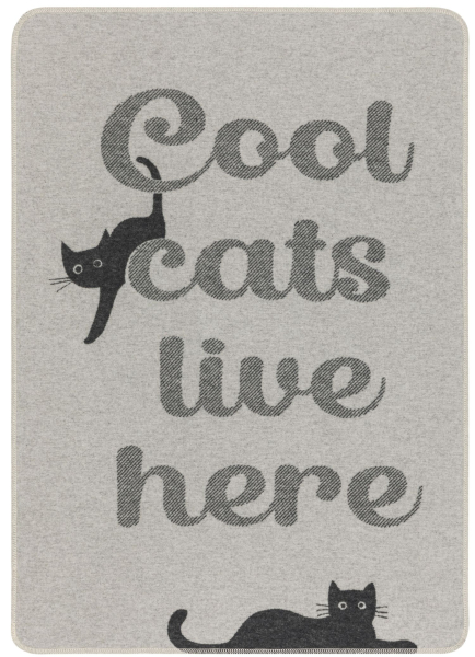 David Fussenegger Katzendecke 'cool cats...' 70 x 90 cm Filz- Grau