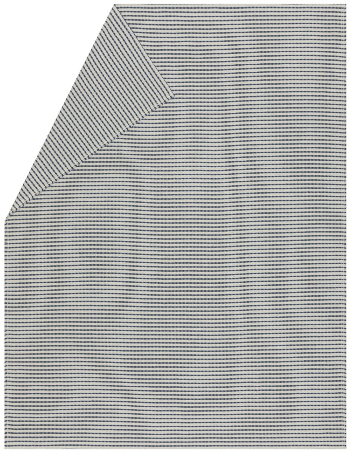 David Fussenegger Wohndecke Riva 'Streifen strukturiert' 140 x 180 cm Marine- Blau