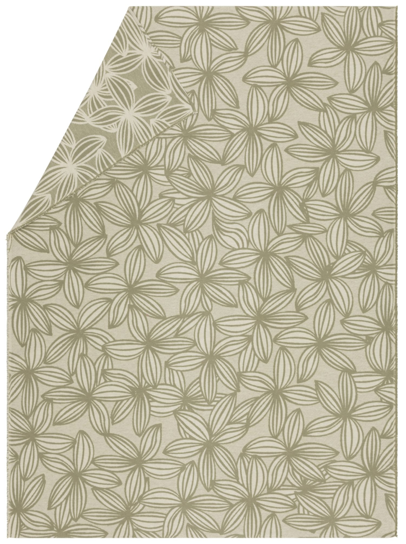 David Fussenegger Wohndecke Silvretta 'Linea Flora' 140 x 200 cm Salbei- Grün