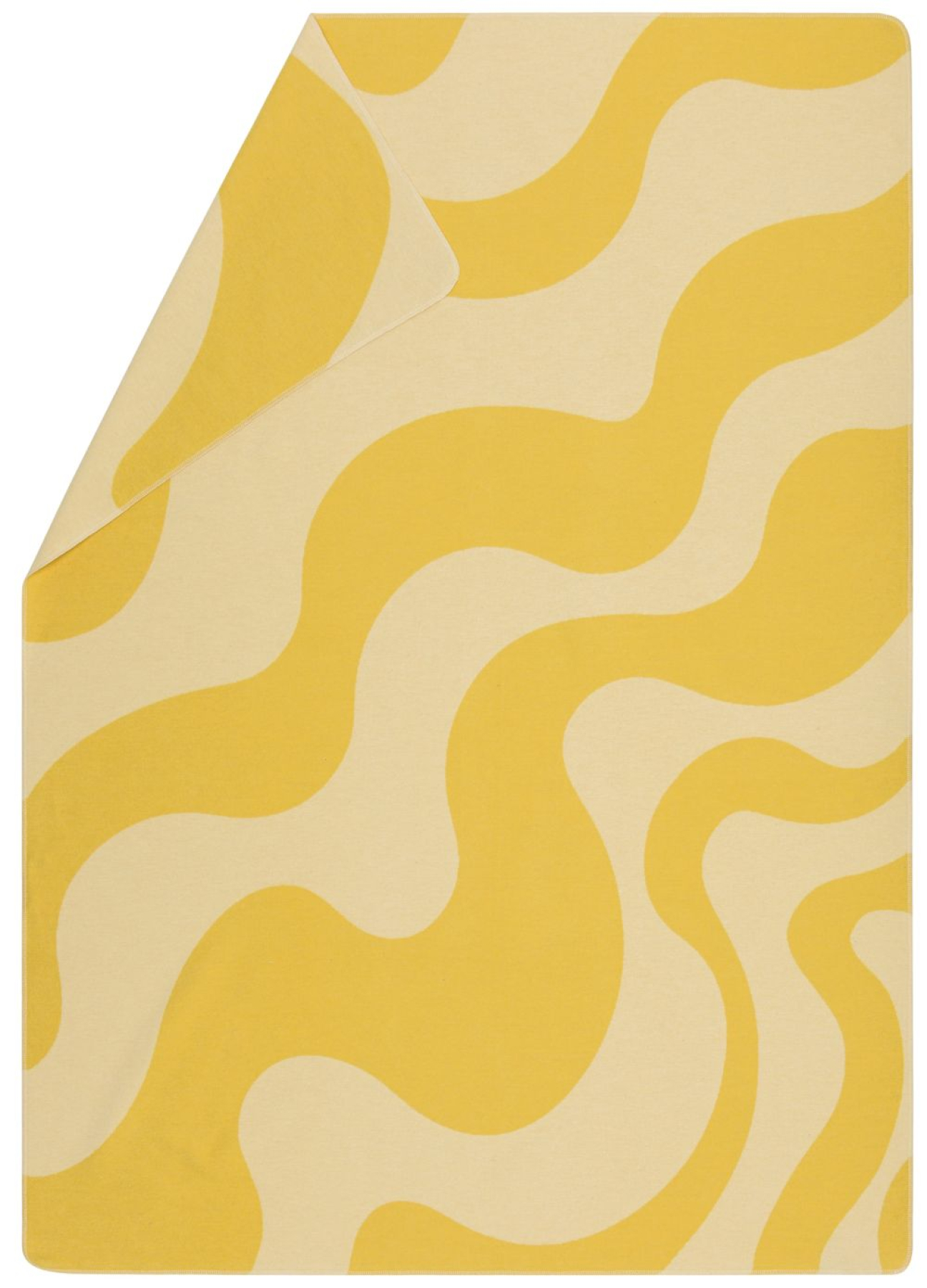 David Fussenegger Wohndecke Silvretta 'Retro Waves' 140 x 200 cm Hellgelb