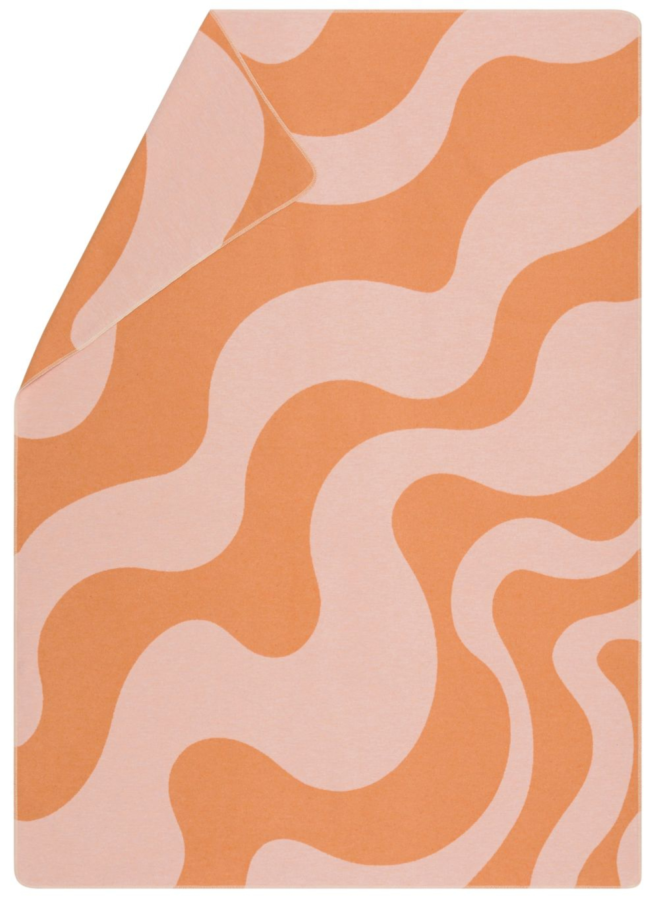 David Fussenegger Wohndecke Silvretta 'Retro Waves' 140 x 200 cm Hellorange