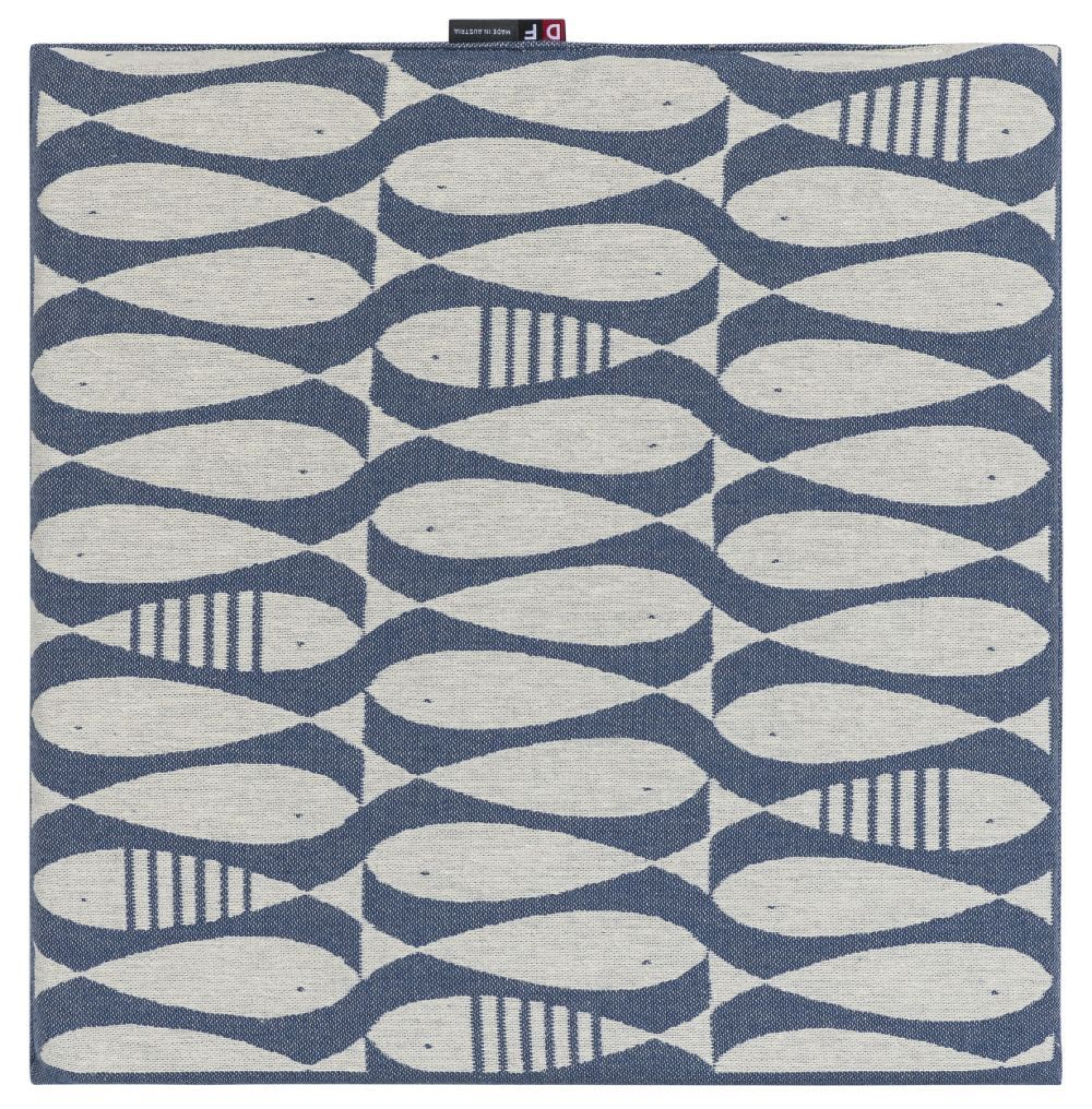 David Fussenegger Sitzkissen Porto 'Sardines' 40 x 40 cm Marine- Blau