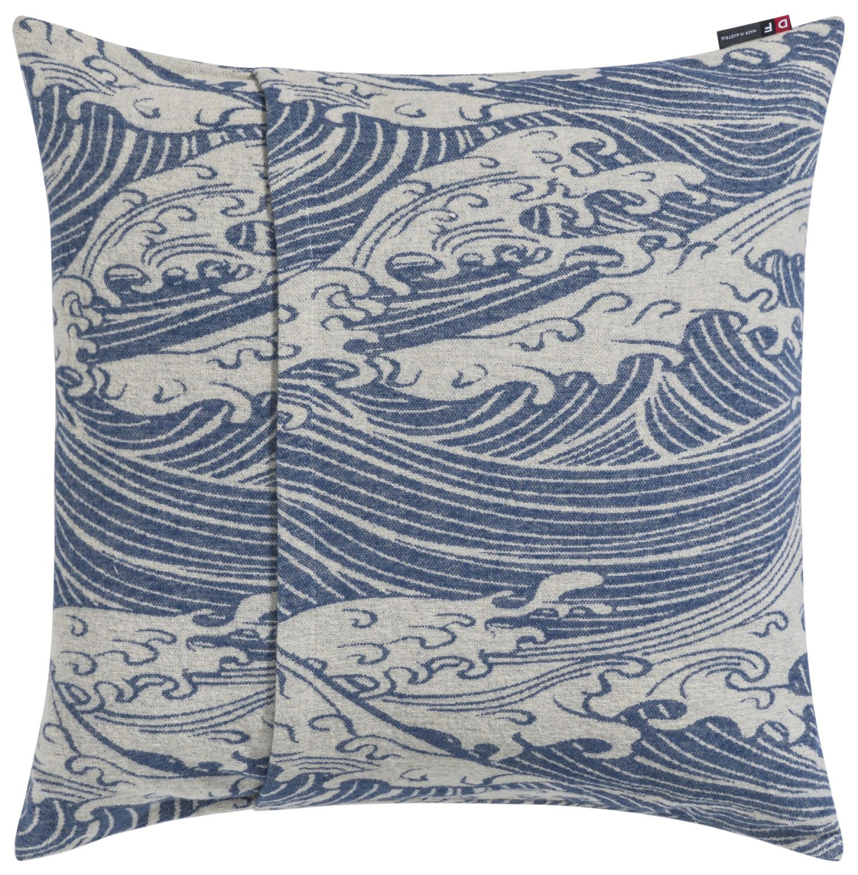 David Fussenegger Kissenhülle Alba 'Make Waves' 50 x 50 cm Marine- Blau