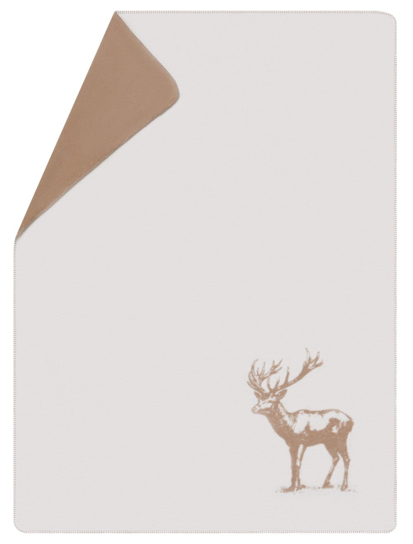 David Fussenegger Kurzflor- Wohndecke Savona 'Hirsch' 150 x 200 cm Rohweiß- Ecru