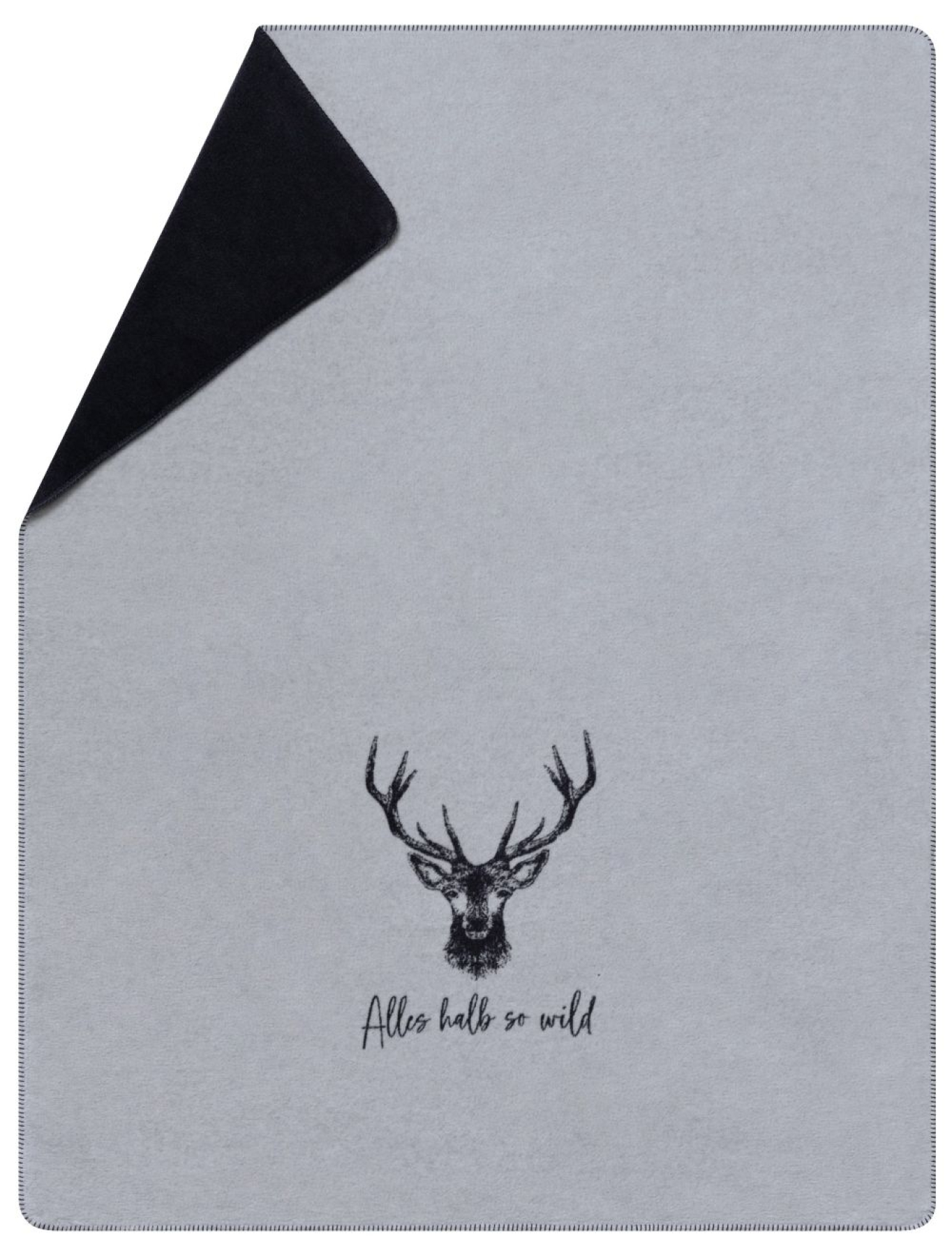 David Fussenegger Kurzflor- Wohndecke Savona 'Alles halb so wild' 150 x 200 cm Filz- Grau