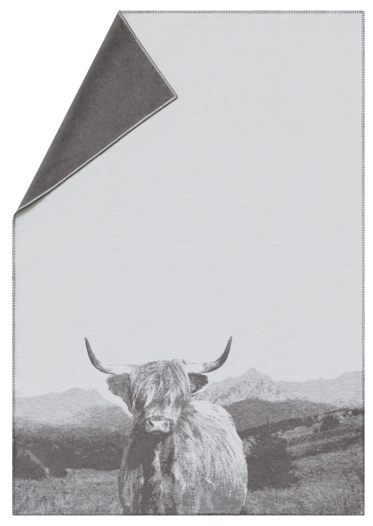 David Fussenegger Wohndecke Sylt 'Hochlandrind' 140 x 200 cm Rohweiß