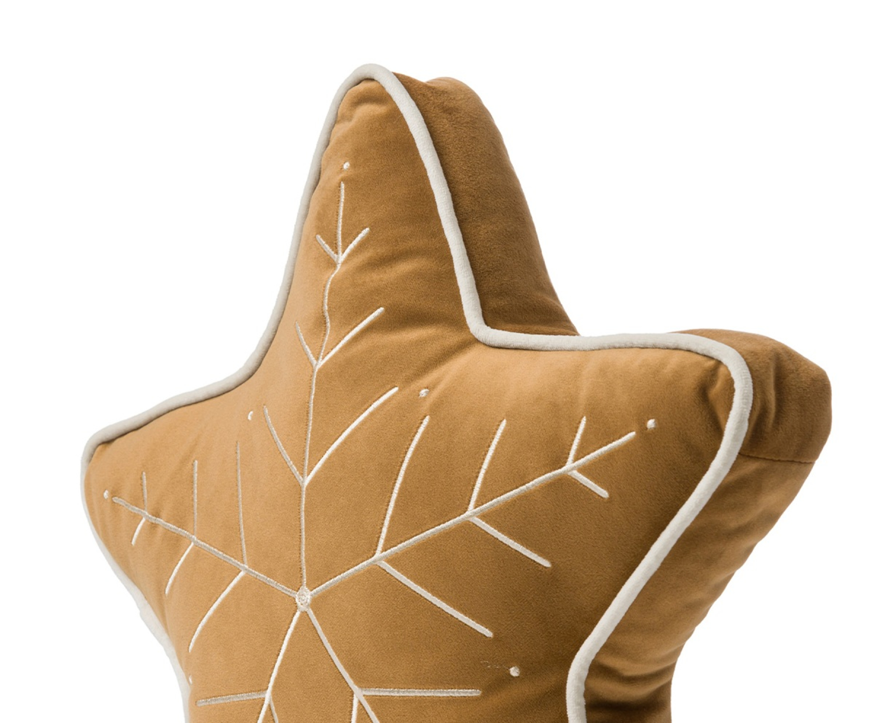 Gözze gefülltes Kissen Lebkuchen 'Schneeflocke' 27 x 34 cm Hellbraun