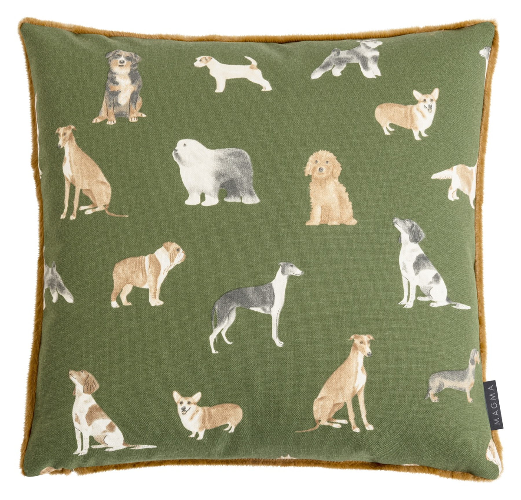 Magma Kissenhülle 'Dog Mix' 45 x 45 cm Grün
