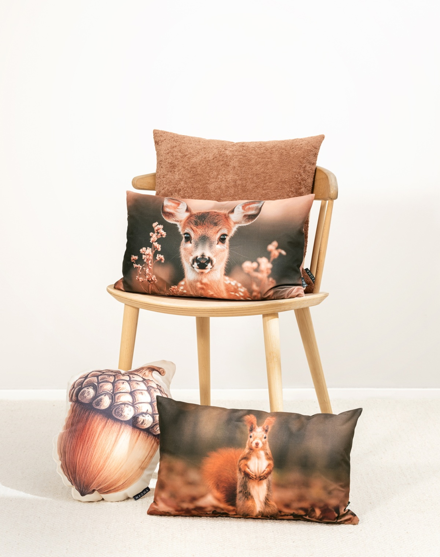 Magma gefülltes Kissen Lovis 'Eichhörnchen' 30 x 50 cm Braun