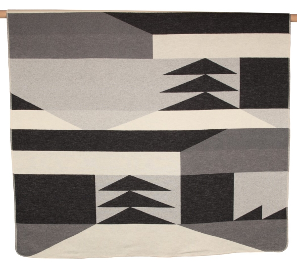David Fussenegger Wohndecke Silvretta 'abstrakt' 140 x 200 cm Anthrazit