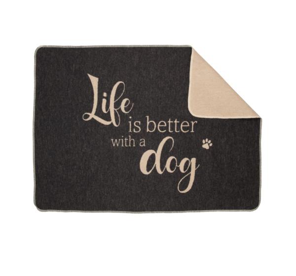 David Fussenegger Hundedecke 'life is better' 70 x 90 cm