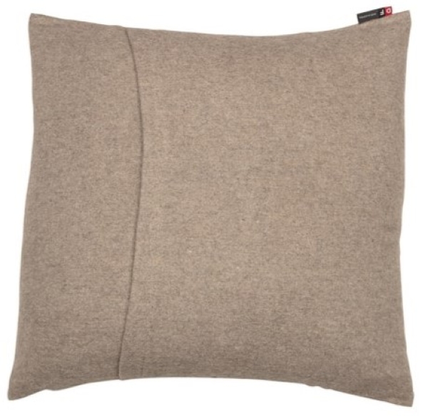 David Fussenegger Kissenhülle Silvretta 'Yes, we camp' 50 x 50 cm Rauch - Beige