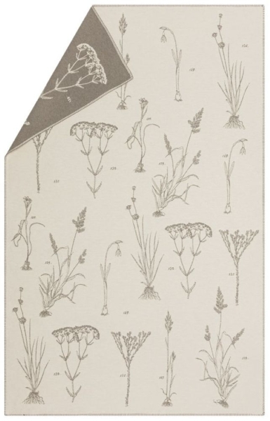 David Fussenegger Wohndecke Bett Divan Überwurf Nova 'Herbarium' 145 x 220 cm Rohweiß