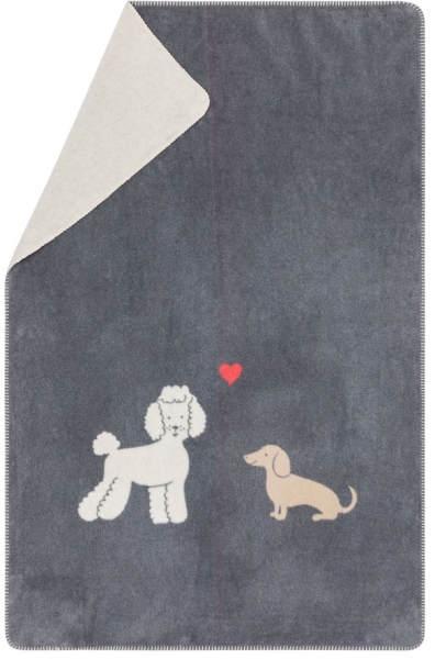 David Fussenegger Kinderdecke Mila 'Dackel & Pudel' 100 x 150 cm Grau