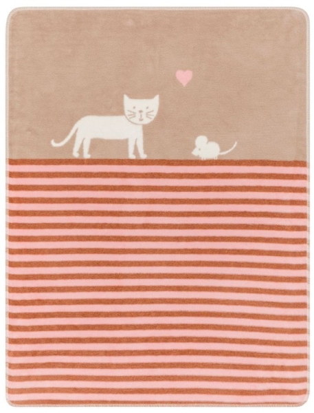 David Fussenegger Babydecke Maja 'Katze' 75 x 100 cm Rouge