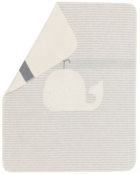 David Fussenegger Babydecke Juwel 'Wal/Streifen' 70 x 90 cm Filz - Grau