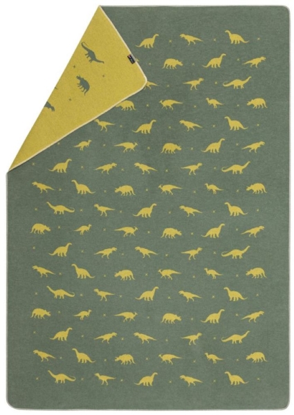 David Fussenegger Kinderdecke Juwel 'Dinos allover' 140 x 200 cm Efeu - Grün