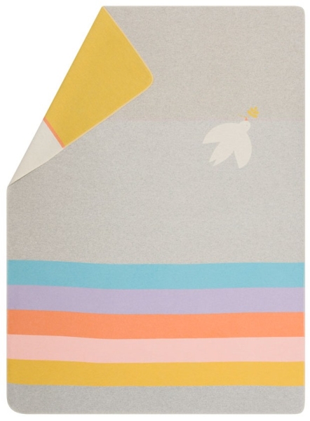 David Fussenegger Kinderdecke Juwel 'Regenbogen' 140 x 200 cm Filz - Hellgrau