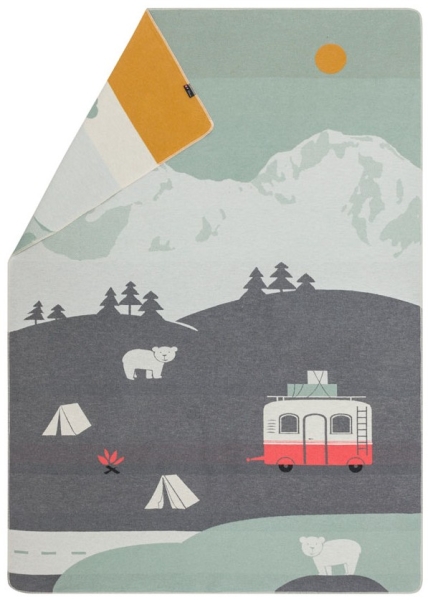 David Fussenegger Kinderdecke Juwel 'Camping' 140 x 200 cm Grau