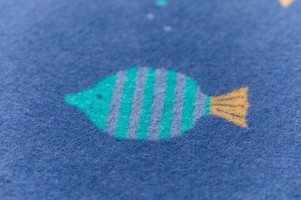 David Fussenegger Kinderdecke Juwel 'Fische' 100 x 140 cm Marine - Blau