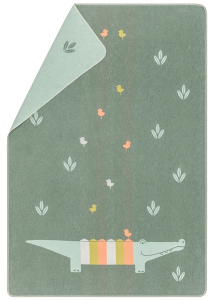 David Fussenegger Kinderdecke Juwel 'Kroko' 100 x 140 cm Efeu - Grün