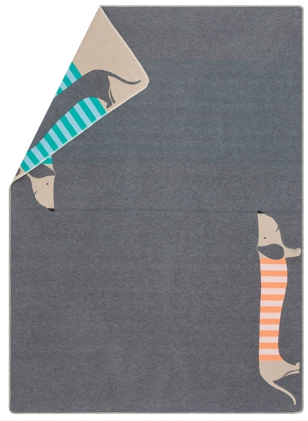 David Fussenegger Kinderdecke Juwel 'Dackel' 140 x 200 cm Grau