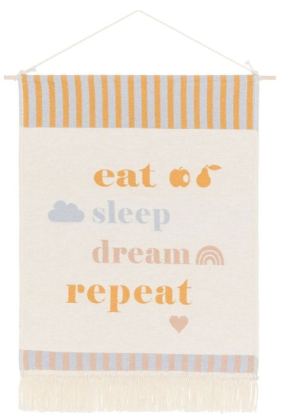 David Fussenegger Wandbehang Nova 'eat sleep...' 48 x 60 cm Rohweiß
