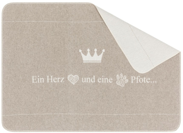David Fussenegger Hundedecke 'ein Herz und eine Pfote' 70 x 90 cm Rauch - Beige