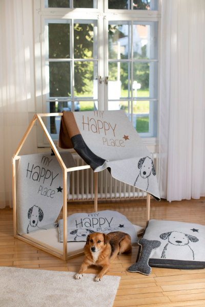 David Fussenegger Hundedecke 'my happy place' 100 x 140 cm Filz- Hellgrau