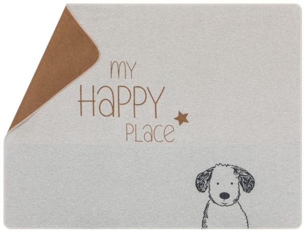 David Fussenegger Hundedecke 'my happy place' 100 x 140 cm Filz- Hellgrau