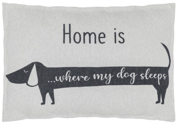 David Fussenegger Hundekissenhülle 'Dackel home is...' 60 x 90 cm Filz - Grau