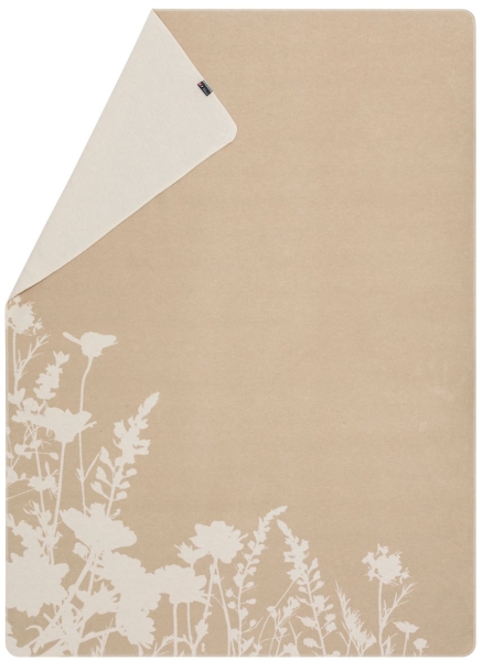 David Fussenegger Wohndecke Silvretta 'Blumen' 140 x 200 cm Natur