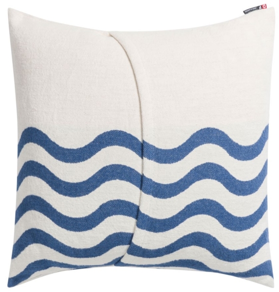David Fussenegger Kissenhülle Nova 'Wellen' 50 x 50 cm Marine- Blau