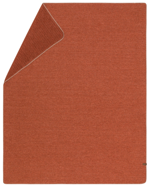 David Fussenegger Wolldecke Merano 'falsches Uni' 160 x 200 cm Terracotta