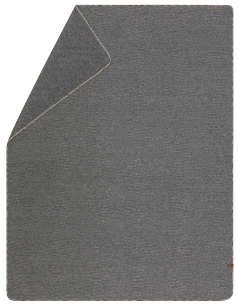 David Fussenegger Wolldecke Merano 'falsches Uni' 160 x 200 cm Grau