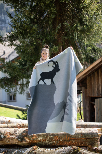 David Fussenegger Kurzflor- Wohndecke Savona 'Steinbock' 150 x 200 cm Filz - Grau