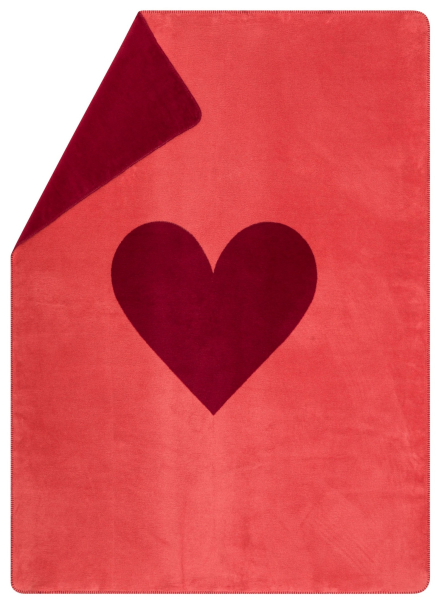 David Fussenegger Kurzflor- Wohndecke Savona 'Herz' 150 x 200 cm Rot