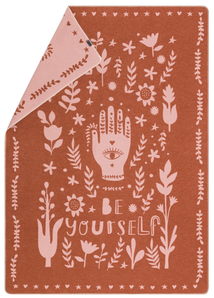 David Fussenegger Wohndecke Silvretta 'be yourself' 140 x 200 cm Kupfer- Orange/Rosa