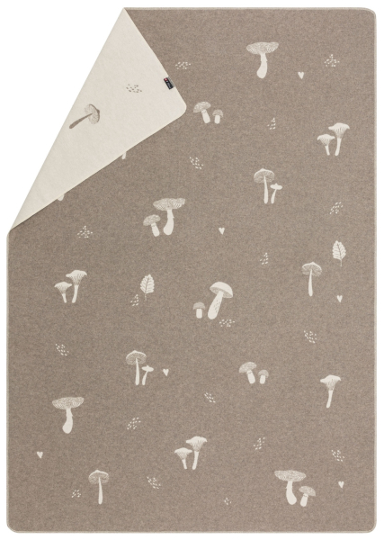 David Fussenegger Wohndecke Silvretta 'Pilze' 140 x 200 cm Rauch- Beige