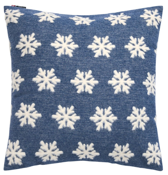 David Fussenegger Kissenhülle Carla 'Schneeflocke' 50 x 50 cm Jeans- Blau