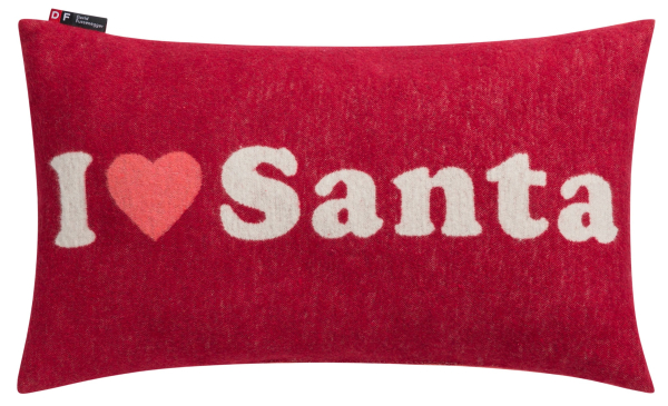 David Fussenegger Kissen gefüllt Silvretta 'I love santa' 30 x 50 cm Bordeaux- Rot