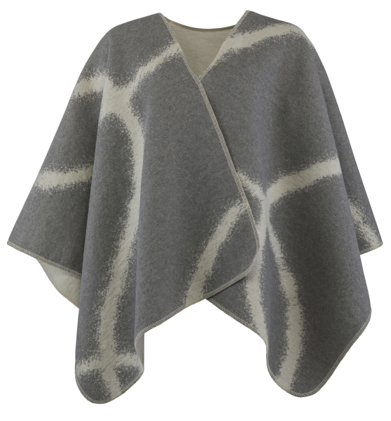 David Fussenegger Poncho Silvretta 'linear' 70 x 140 cm Graphit- Grau
