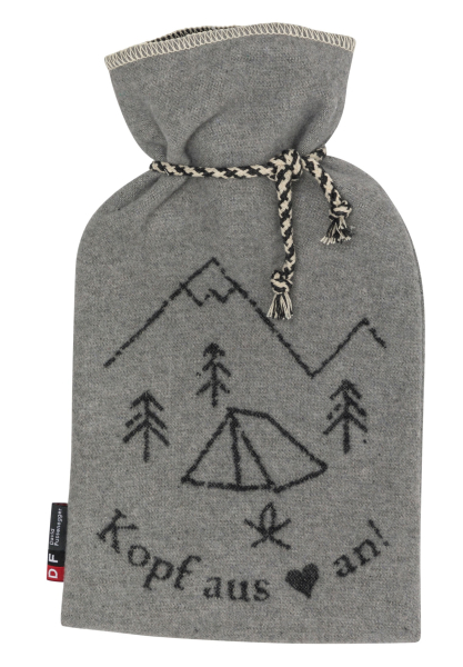 David Fussenegger Wärmflasche Silvretta 'Kopf aus' 2L 21 x 38 cm Dunkelgrau