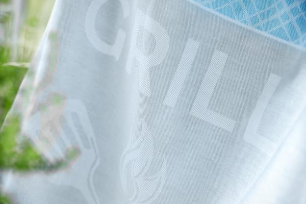 Dyckhoff Geschirrtuch 3er Set 'Grill & Chill' 50 x 70 cm Aqua - Blau