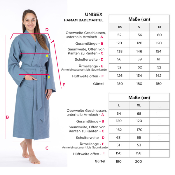 framsohn Unisex Waffelpiqué Bademantel