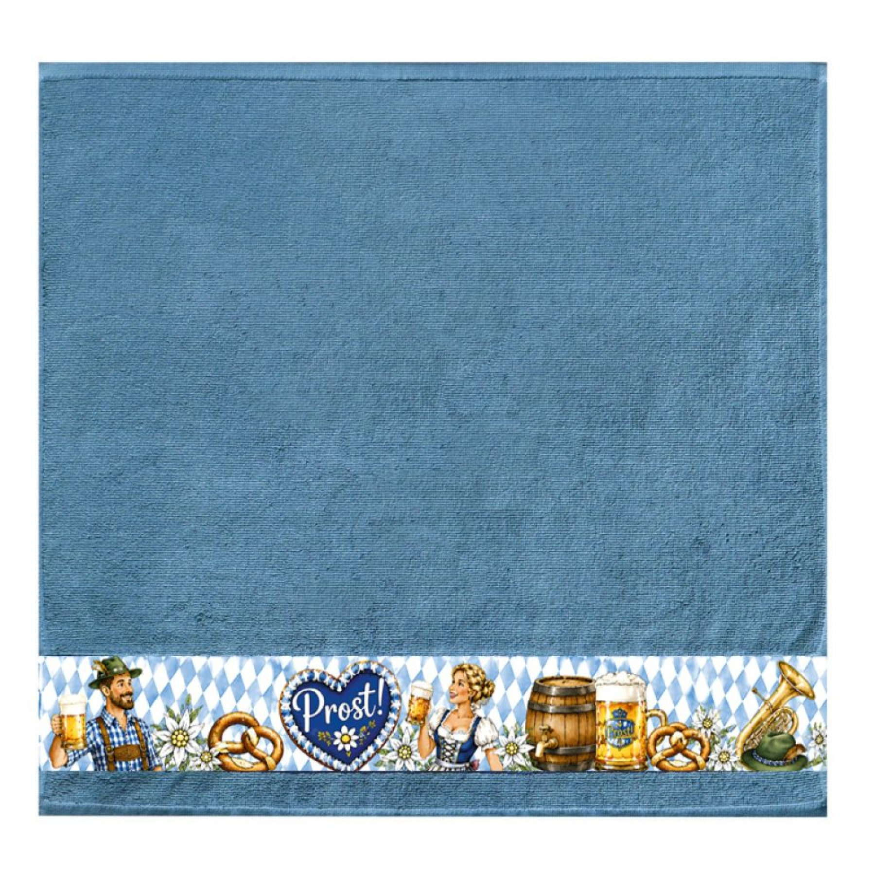 framsohn Geschirrtuch Frottier 'Prost' 50 x 50 cm Blau